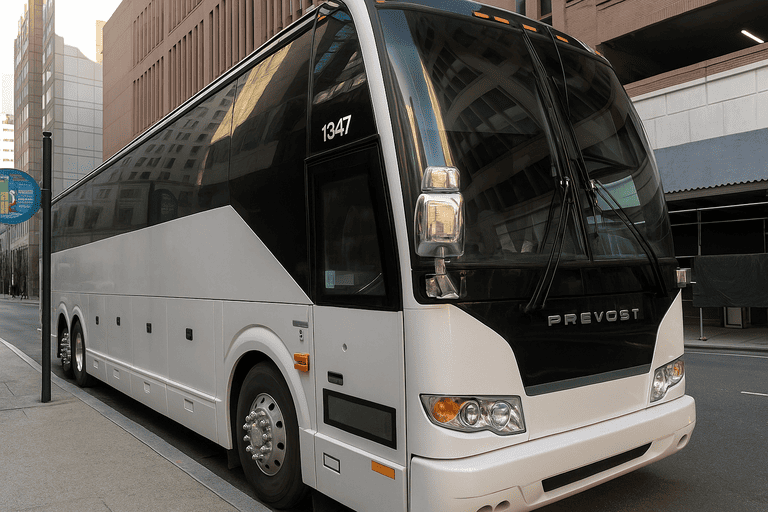 a Charter Bus Rental Muncie coach bus