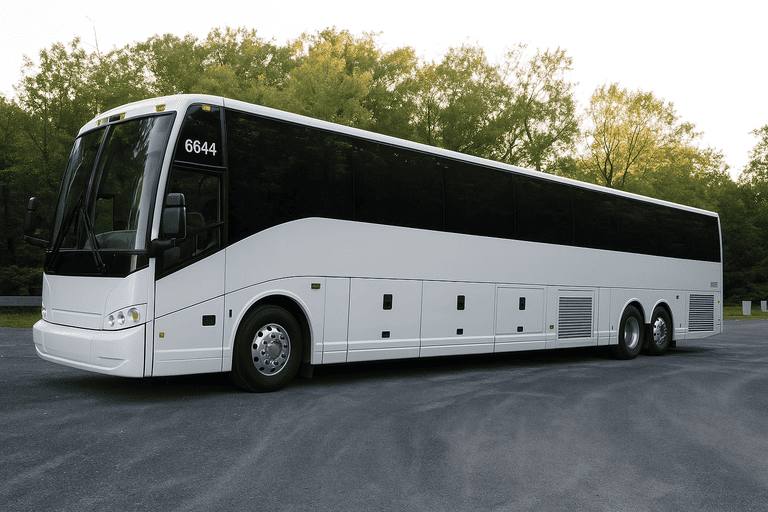 exterior of Charter Bus Rental Muncie coach bus