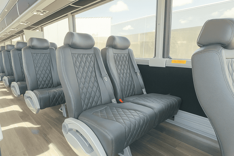 interior of Charter Bus Rental Muncie charter bus